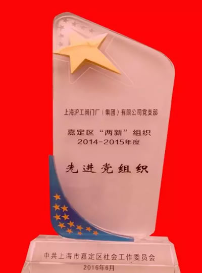 上海滬工閥門廠（集團）有限公司 - 上海市“兩新”先進黨組織榮譽獎牌